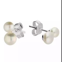 Small double freshwater pearl stud