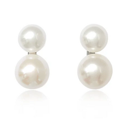 Large double pearl studs