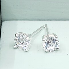 5mm cubic zirconia claw set half carat equivalent studs