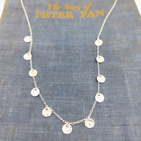 Dainty silver sequin necklace