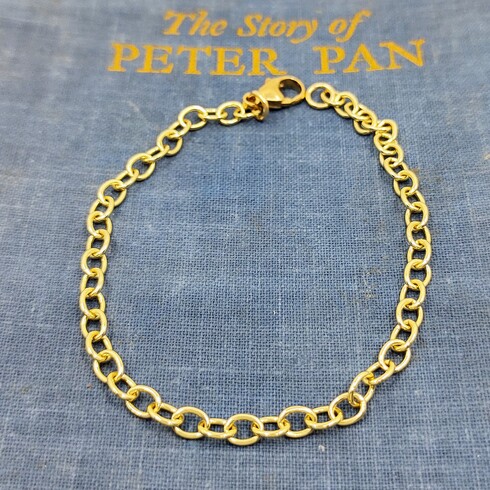 Solid gold rolo trace bracelet