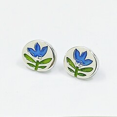 Lapis blue tulip studs