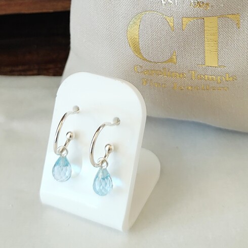 Briolette topaz hoops