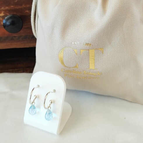 Briolette topaz hoops