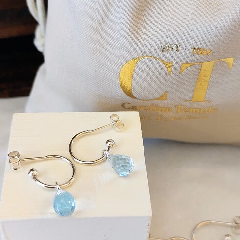Briolette topaz hoops