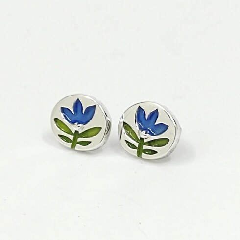 Lapiz blue tulip studs